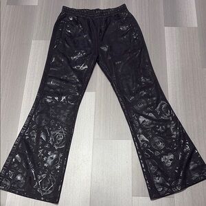 Killstar Black Patterned Flare Jeans